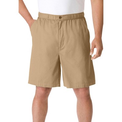 KingSize Men's Big & Tall Knockarounds 8" Full Elastic Plain Front Shorts