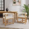 Christopher Knight Home Set of 2 Caleb Rubberwood Upholstered Dining Chairs with Open Back Beige/Natural - 2 of 4