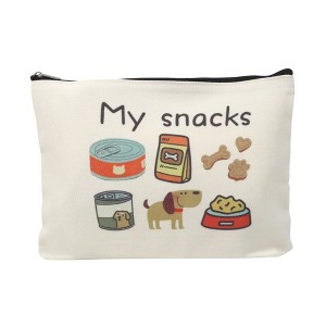 Unique Bargains Durable Pet Snacks Pattern Makeup Bag Beige 1 Pc - 1 of 4
