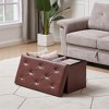 VECELO Folding Storage Ottoman Bench, Versatile Shoestool & Footstool, Bedroom Bench with Storage, Holds up to 660 lb - 2 of 4