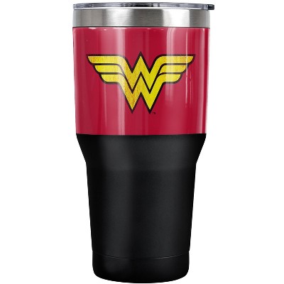 DC Wonder Woman Logo Dist Steel Tumbler 30oz Coffee Travel Mug