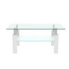 GlasFlength Living Room Modern Minimalist End Tables, Stylish and Fashion, Space Saving for Small Homes Spaces, White,39.37”*23.62”*17.7" - 3 of 4