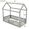 Platform Bed Frame Modern Wood Grain Design with Fence and Door for Kids Bedroom 40.2"W - 3irtyhousy - 4 of 4