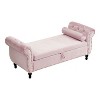 Sapphtopaz Modern Storage Ottoman Bedside Bench with Armrests and Button-Tufted Stitching Upholstered Foot Stool for Bedroom, Entryway - 2 of 4