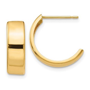 Black Bow Jewelry 5.5mm x 16mm Polished 14k Yellow Gold J-Hoop Earrings - 1 of 4