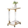 VYNXARIA Golden Side Table, Acrylic Sofa Table, Glass Top C Shape Square Table with Metal Base for Living Room, Bedroom, Balcony Home and Office - 3 of 4