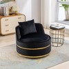 KTMBDW Swivel Accent Chair,  Velvet Upholstered Barrel Chair with Seat Cushion for Living Room, Bedroom, Office, Apartment - 2 of 4