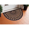 HomeRoots 18" X 30" Brown and Black Rubber Geometric Outdoor Semi Circle Door Mat - 2 of 4
