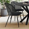 Mesh Rattan Boucle Dining Chairs Set of 4,Cane Backrest Dining Chairs with Metal Base,Armless Mesh Cane Back Side Chairs with Metal Legs-The Pop Home - 2 of 4