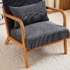 Vatros Mid-Century Modern Accent Chair,Armchair for Living Room, Beige-Natural Wood - 2 of 4