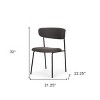 HomeRoots Gray and Black Upholstered Fabric And Metal Open Back Dining Side Chair - 3 of 4
