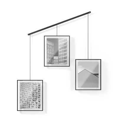 Black Iron Floating Wall Gallery Frame Set, 32"