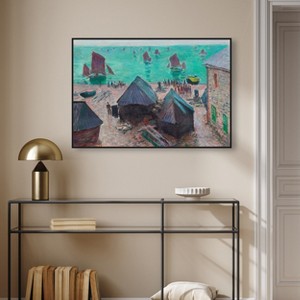 Art Remedy Monet - Departure of the boats Etretat Classic Monet Art Prints Framed - 1 of 4