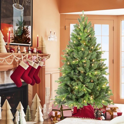 NAYSAYE Christmas Tree Stand 7.5FT Tree with Realistic Branches and Strong Metal Stand for Christmas Decorations, Green, 43"*90"*25.61"