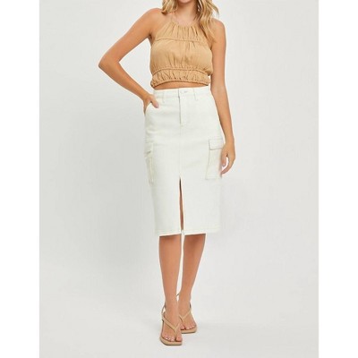 Women's Midi Denim Cargo Skirt - RISEN