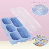 LunaLulinlk Reusable Wheat Lunch Box with 5 Compartments, 4 Pack Snack Box with Clear Lid - 3 of 4