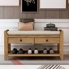 CENGHU Ottoman with Storage, Shoe Rack with Cushioned Seat and Drawers, Multipurpose Entryway Storage Bench - 2 of 4