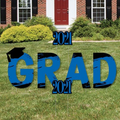 Big Dot of Happiness Blue Grad - Best is Yet to Come - Yard Sign Outdoor Lawn Decorations - Royal Blue 2021 Graduation Party Yard Signs - Grad