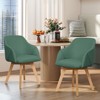Bekrvio Swivel Dining Chairs with Arm Set of 2 - Modern Linen Upholstered Accent Desk Chairs with Beechwood Legs for Kitchen,Living Room - 2 of 4