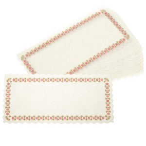 Unique Bargains Wedding Christmas Decoration Round Food Lace Trim Paper Placemats 9.4" x 4.5" - 1 of 4