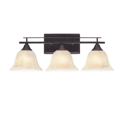 Toltec Lighting Uptowne 3 - Light Vanity in  Dark Granite with 7" Italian Marble Shade