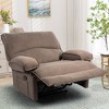 Velvet Oversized Manual Recliner Chair with Push-Back Reclining and Massage Pillow - 3 of 4