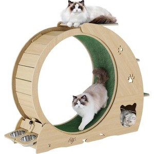 Cat Exercise Wheel for Indoor Cats,Large Cat Running Wheel with 3-Level Jumping Tower - 1 of 4