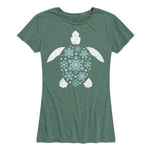 Women's - Instant Message - Snowflake Turtle Short Sleeve Graphic T-Shirt - 1 of 4