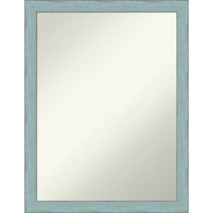 20" x 26" Non-Beveled Sky Blue Rustic Wood Bathroom Wall Mirror - Amanti Art: Rectangle Vanity Decor with Mounting Hardware - 1 of 4
