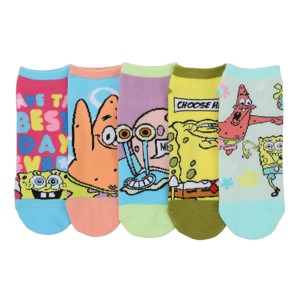 Spongebob Squarepants Character Art Women's 5-Pair Ankle Socks - 1 of 4