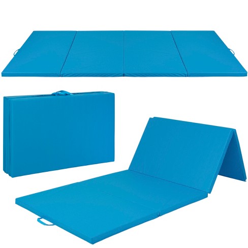 4'x10'x2 Gymnastics Gym Folding Exercise Aerobics Tumbling Yoga Play Mat  Blue