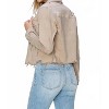 Women's Full Size Raw Hem Button Up Cropped Denim Jacket Plus Size - RISEN - 4 of 4