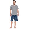 Ashford & Brooks Men's Woven Short Sleeve Jersey Top & Pajama Shorts Set - 2 of 4