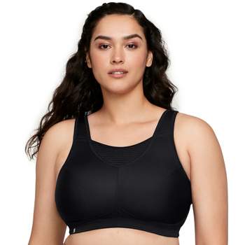 Leading Lady The Nora - Shimmer Support Back Lace Front-closure Bra In  Black, Size: 48d : Target