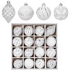 Angel Sar 16-Piece Shatterproof Christmas Ball Ornaments Set, Hand-Painted Shatterproof Plastic Ornaments in 8 Colors for Christmas Tree, White - 2 of 4