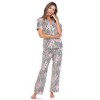 Women's Short Sleeve Top and Pants Pajama Set - White Mark - 2 of 4