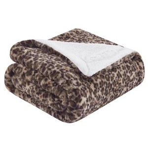 50"x60" Faux Rabbit Fur to Faux Shearling Reversible Throw Blanket - Mantolok - 1 of 4