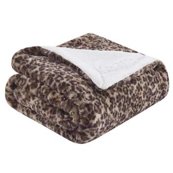 50"x60" Faux Rabbit Fur to Faux Shearling Reversible Throw Blanket - Mantolok