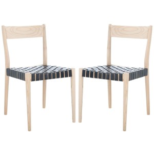 Eluned Leather Dining Chair (Set Of 2)  - Safavieh - 1 of 4