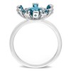 EVERLY JEWELRY | Sterling Silver 1 3/4 CT TGW London Blue Topaz and White Topaz Starburst Cocktail Ring - 3 of 4