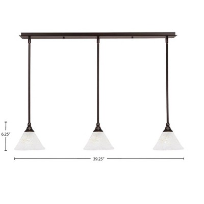 Toltec Lighting Any 3 - Light Chandelier in  Dark Granite with 7" Gold Ice Shade