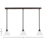 Toltec Lighting Any 3 - Light Chandelier in  Dark Granite with 7" Gold Ice Shade - 2 of 2
