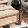 Sapphtopaz Retro King Size Bed Frame with Rattan Headboard Pine Wood Platform Bed with Central Enhanced for Bedroom, No Box Spring Needed - 3 of 4