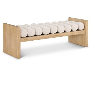Meridian Furniture,Waverly Boucle Fabric Bench - 1 of 4