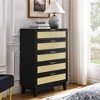 NicBex 5 Drawers Dresser Rattan Dresser Modern Wooden Chest of Drawers Closet Organizers and Storage for Bedroom, Living Room, Hallway - 2 of 4