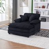 TiramisuBest 56.3" Corduroy Single Sofa with Ottoman & 2 Toss Pillows,Deep-Seat Comfy Couch for Living Room,Green - 2 of 4