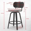 JUJABU 26" Set of 2 Mid-Century Modern Swivel Counter Stools  with PU Upholstered, Walnut Backrest & Bentwood Legs - 3 of 4