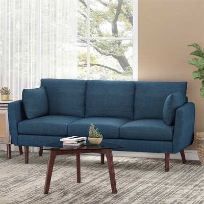 Upholstered Sofas, Small 3 Seater Couch, Mid-Century Modern Living Room Sofa, Easy Assembly, Comfy Sofa Couch For Living Room, Navy Blue