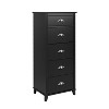 Yaletown 5 Drawer Tall Chest Black - Prepac - image 2 of 4