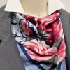 Wrapables Satin Neckerchief Square Scarf 26.5 x 26.5 Inches, Passion Roses - 4 of 4